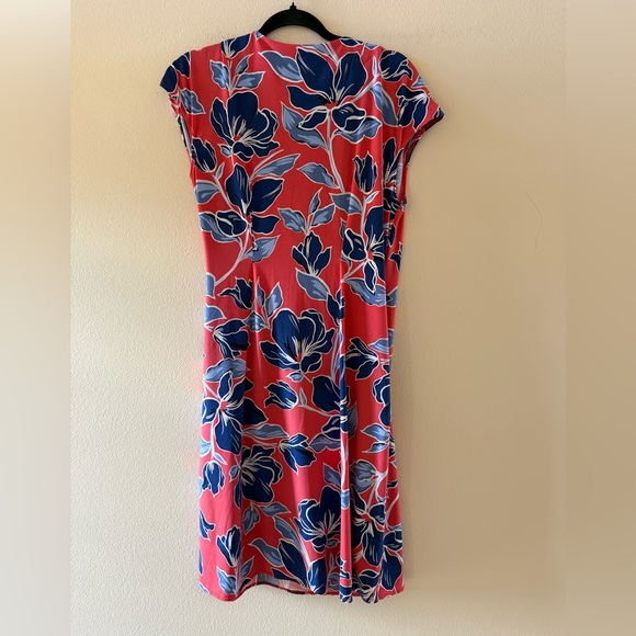 Tommy Bahama Coral and Blue Clara Oasis Floral Midi Dress - Picture 6 of 6